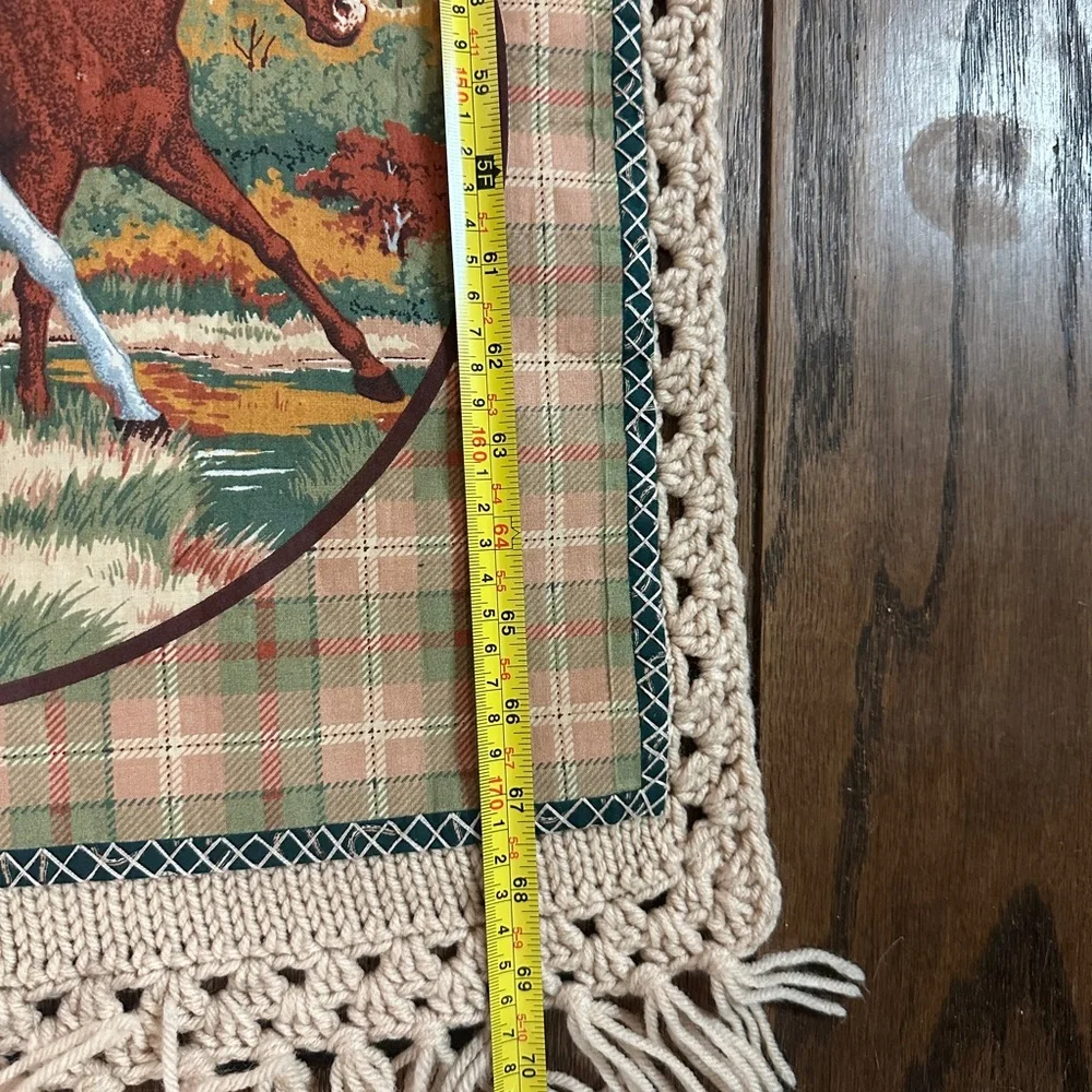 Handmade Running Horses Fall Throw Blanket 60x69” Western Boho Home Decor